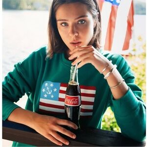 NWT Kiel James Patrick American Yacht Flag Sweatshirt Women’s Size XS In Green